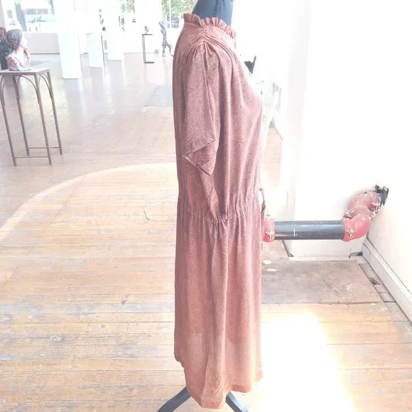 Brown and black sheer graphic Italian dress - Picture 3 of 11